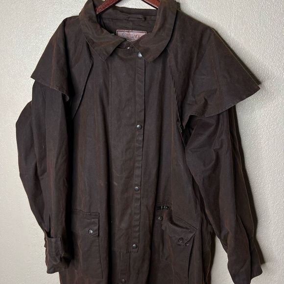 Vintage Australian Outback Oilskin Low Rider Duster Coat XL - Picture 2 of 9